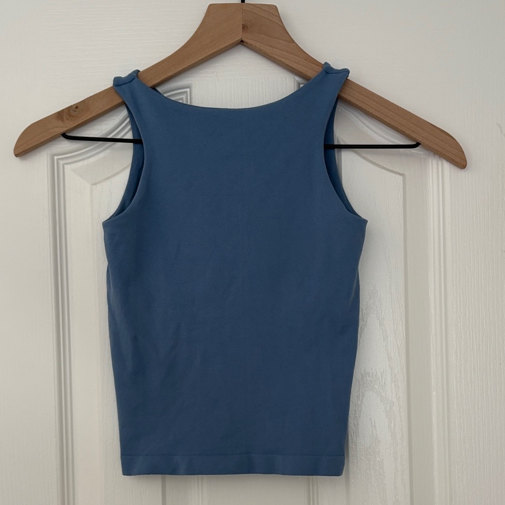 Free People Clean Lines cami Tank Top with built in bra, in light blue, size XS